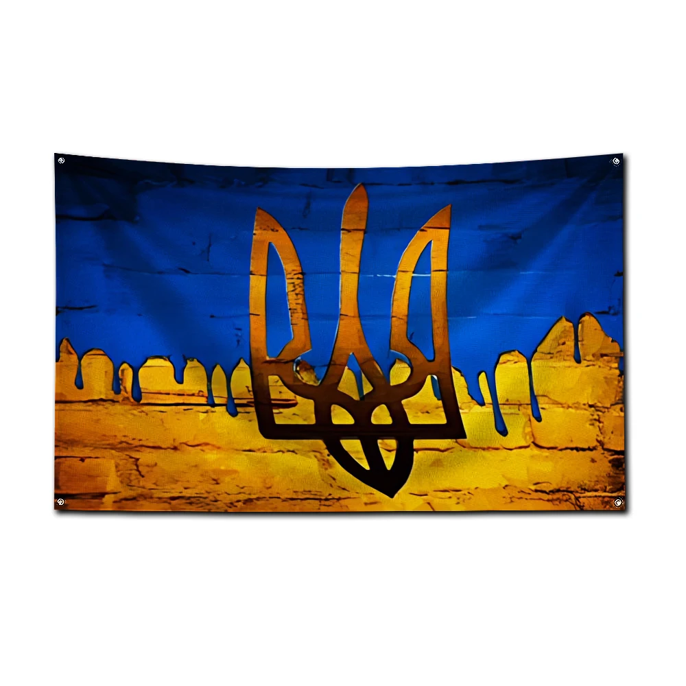 3x5 ft kommen auf Ukraine Flagge Polyester Digitaldruck Banner für Garage oder Outdoor-Dekoration