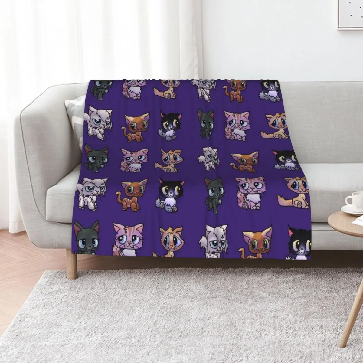 

Littlest Pet Shop Cats Throw Blanket valentine gift ideas Large Plaid on the sofa Kid'S Blankets