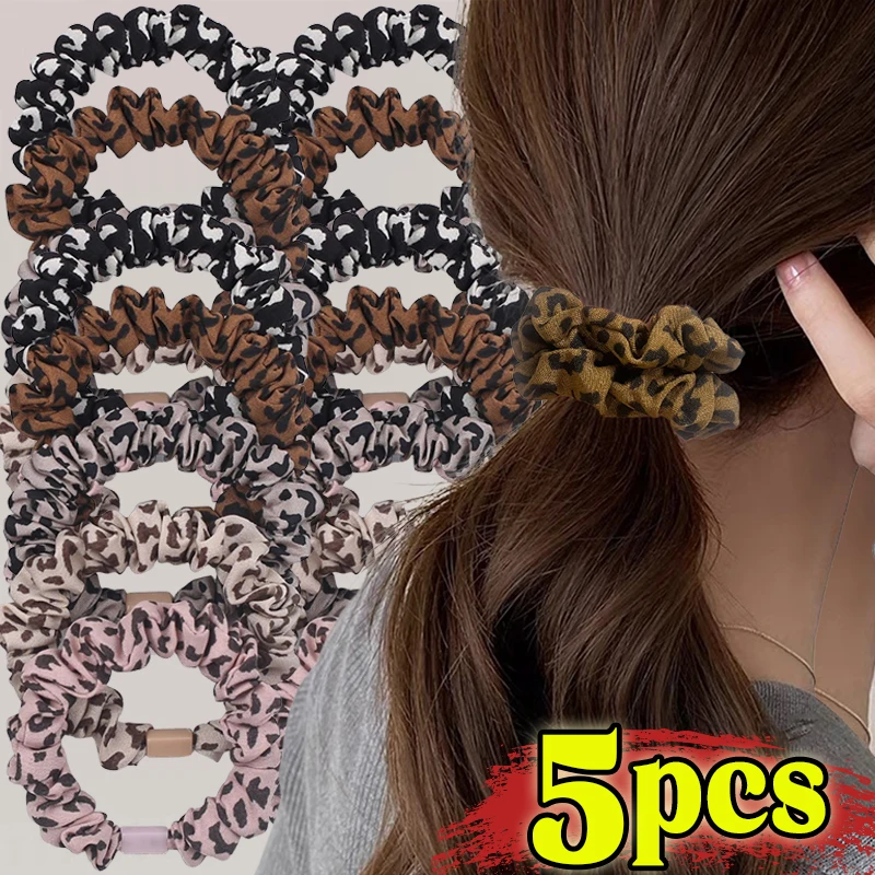 

Эластичные резинки для волос с леопардовым принтом, модные резинки для женщин, повязка для волос в стиле ретро, высококачественные держатели для хвоста, аксессуары для волос
