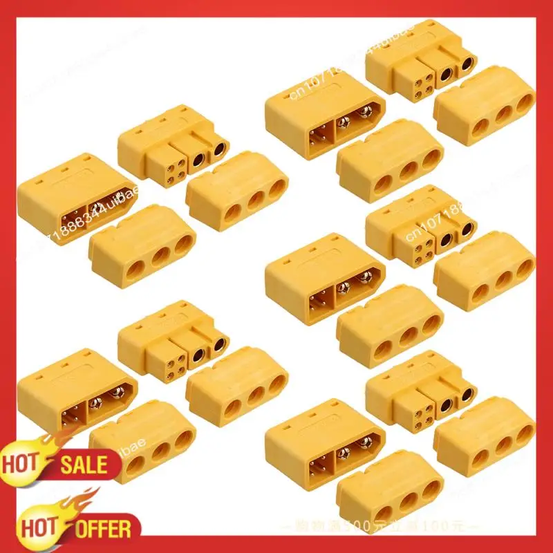 B47C 5Pair XT60 (2+4) Male Female Plug Connector With Signal Pin And Sheath Solder Wire Accessories For RC Model Airplane