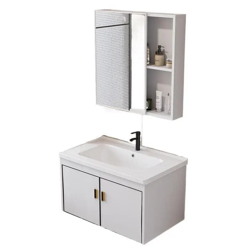 Cream Wind Wall-mounted Bathroom Cabinet Combined Wash Basin Cabinet Toilet Small Apartment Washbasin Cabinet Washbasin Basin