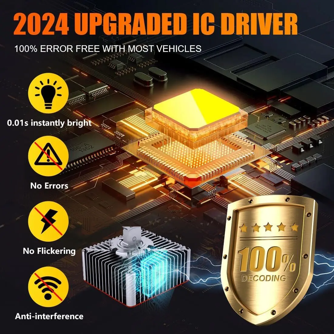 2 قطعة D5S LED المصابيح الأمامية ل 2016-2018 تشيفي سيلفرادو جي إم سي سييرا 1500 2500 HD 3500 HD الشظية SC-1058