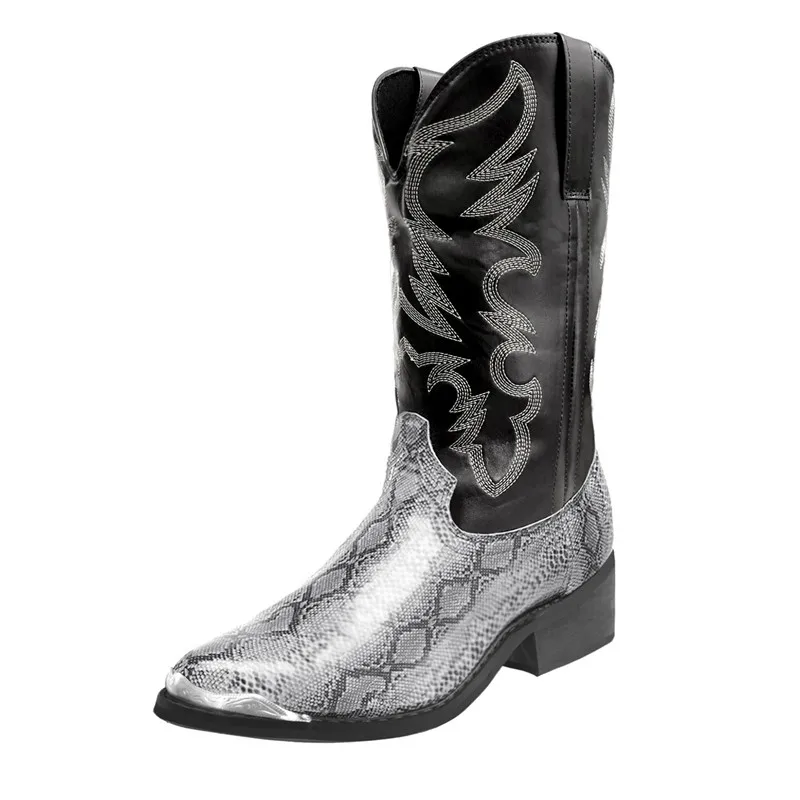2026 Men Mid-calf Boots Handmade Retro Western Cowboy Boots Slip on Shoes Casual Shoes Zapatos Hombres Unisex Women Knight Boot