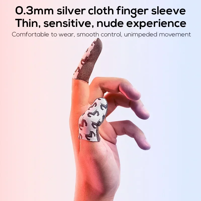 MEMO FS02 الهاتف المحمول PUBG لعبة قفازات إصبع كم Sweatproof تنفس أطراف الأصابع المضادة للانزلاق رقيقة جدا غطاء من الألياف الفضية