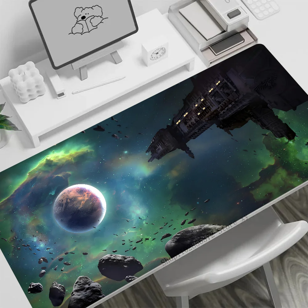 

Asteroid Space Station Spaceship Mousepad Large Gaming Mouse Pad LockEdge Thickened Computer Keyboard Table Desk Mat