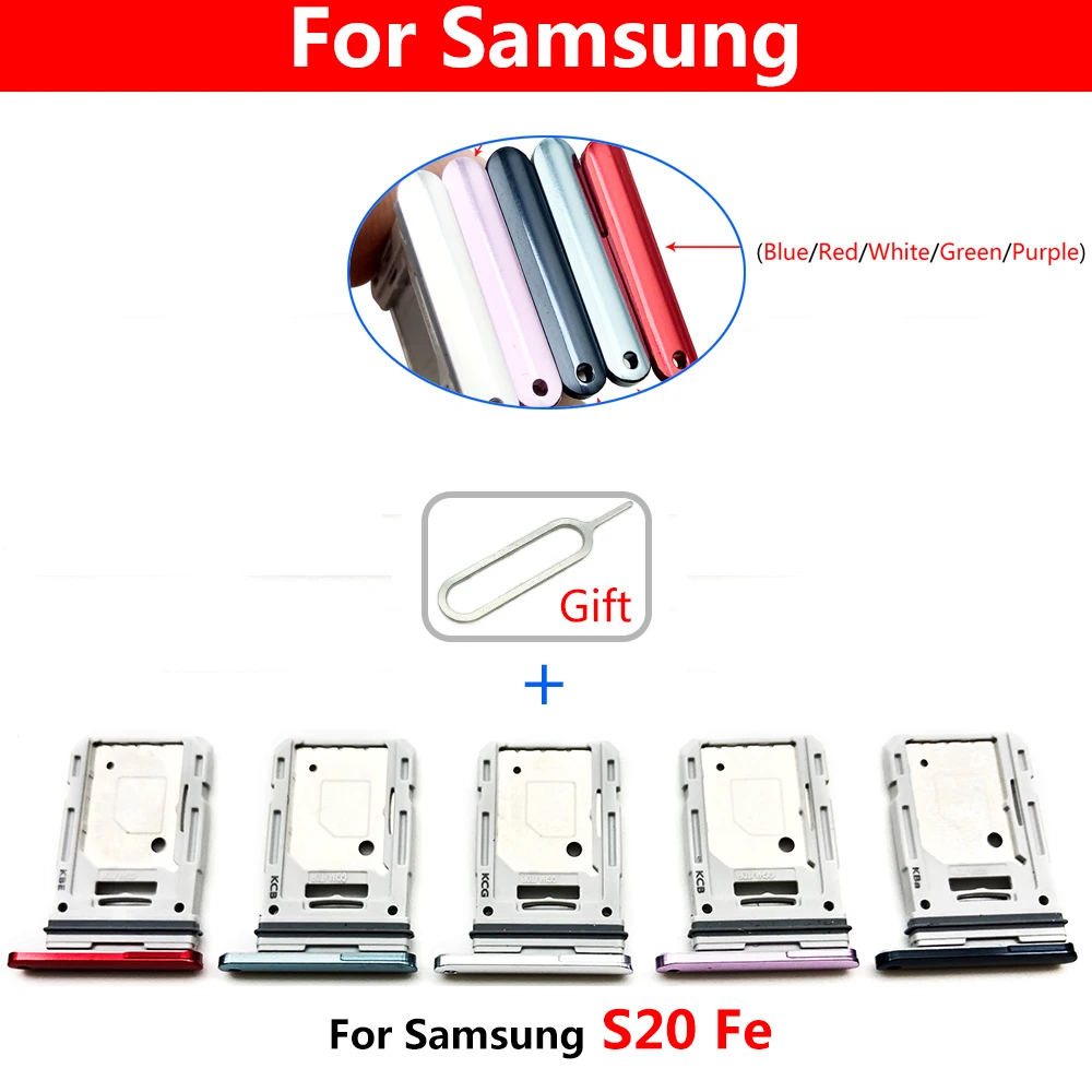 New Sim Card Tray Reader Holder SD Slot Adapter For Samsung S20 Fe S21 Sim Card Reader Holder Slot Adapter