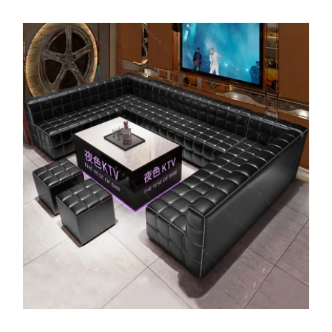 #Light Luxury Industrial Nightclub Hookah Bar Furniture Sets Antique Leather U Shape Restaurant Club