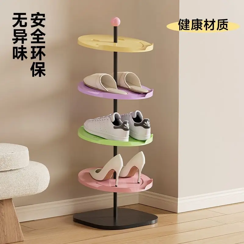 custom. [Face Design] Dopamine Shoe Rack Home Entrance Space-Saving Multi-Layer Shoe Storage Artifact Simple