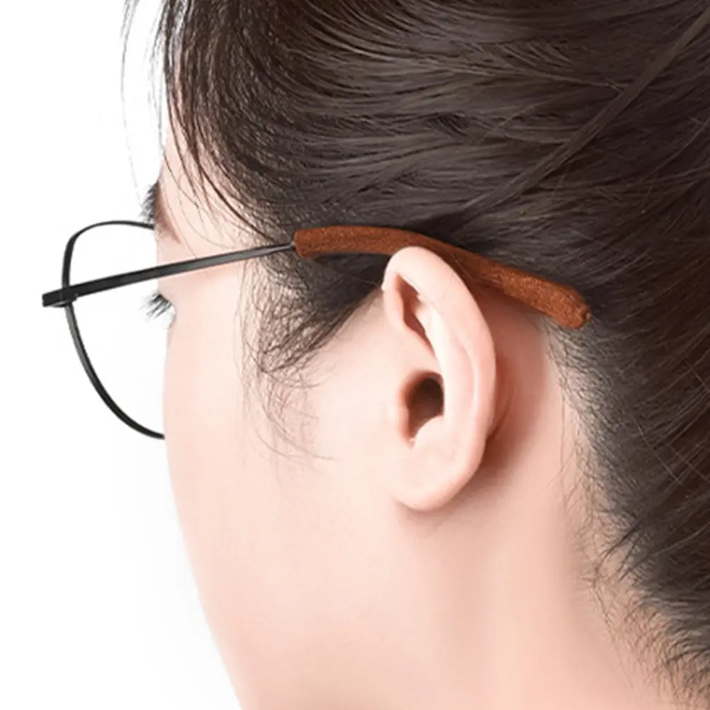 2Pairs Soft Comfortable Eyeglasses Ear Grips Knitted Temple Tips Sleeves Easy Install Remove Non-Slip for Work Outdoor