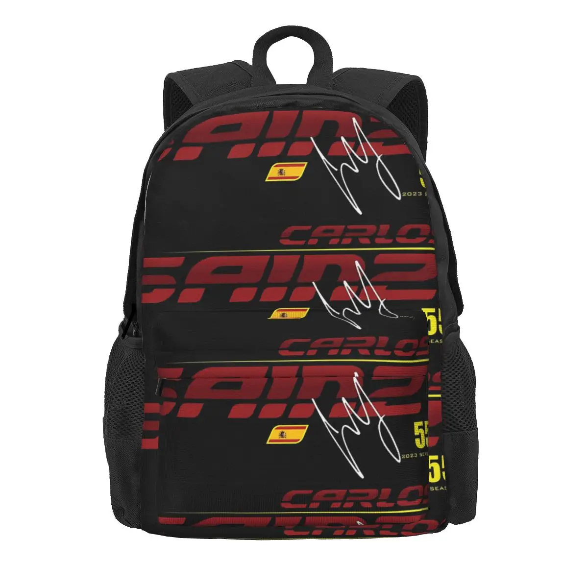 

Carlos Sainz Jr F1 Signature Graphic - Dark Backpacks Boys Girls Bookbag Children School Bags Cartoon Kids Rucksack Shoulder Bag
