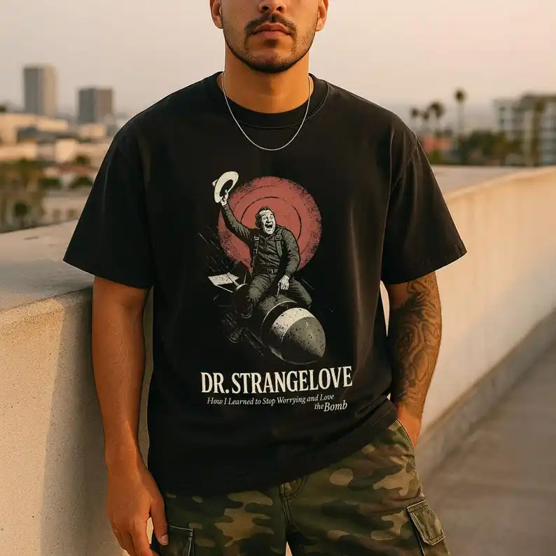 Dr Strangelove Tee, Retro Cold War Cinema | Kubrick Political Satire for Film Buffs, Filmmakers T-Shirt