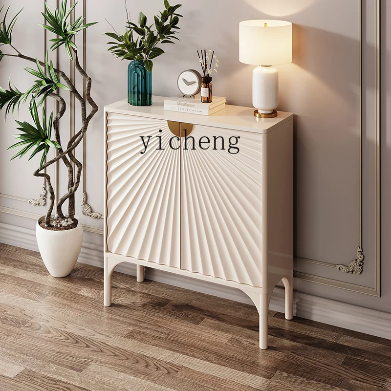 

ZC home entrance cabinet, antique style, retro art, modern simple storage decorative cabinet, solid wood dining side cabinet