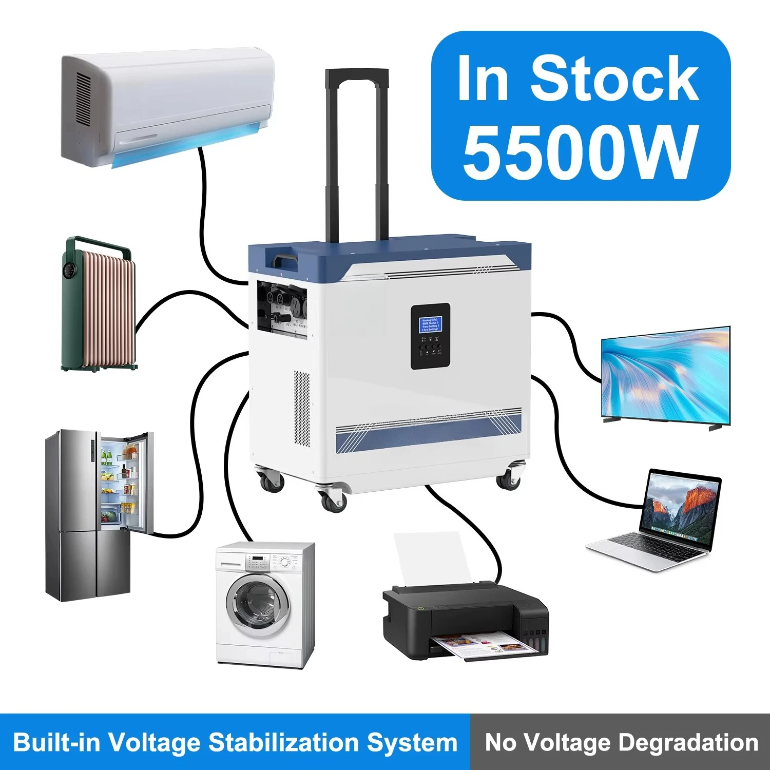 5000 watts portable power station 220 volts solar generator Lifepo4 lithium 3000 watts 2000 watts home camping battery