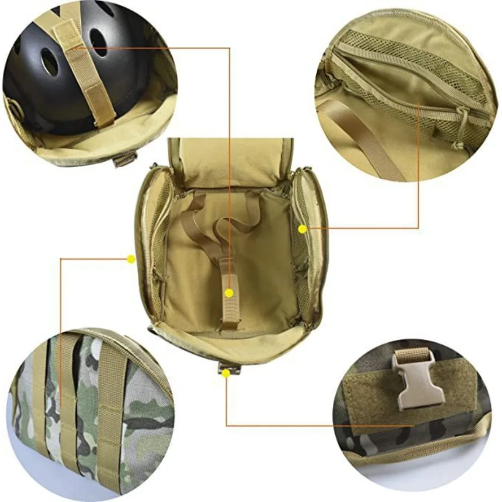 Tactical Helmet Molle Bag Pack,Multi-Purpose Carrying Helmets Storage Pouch for A Motorcycle and Bike Helmets, MOLLE Compatible
