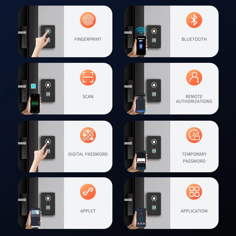 Intelligent Padlock Hang Design Password Storage Deposit Case Home Fingerprint Safe Digital Door Lock Box Security Smart Keys - view 2