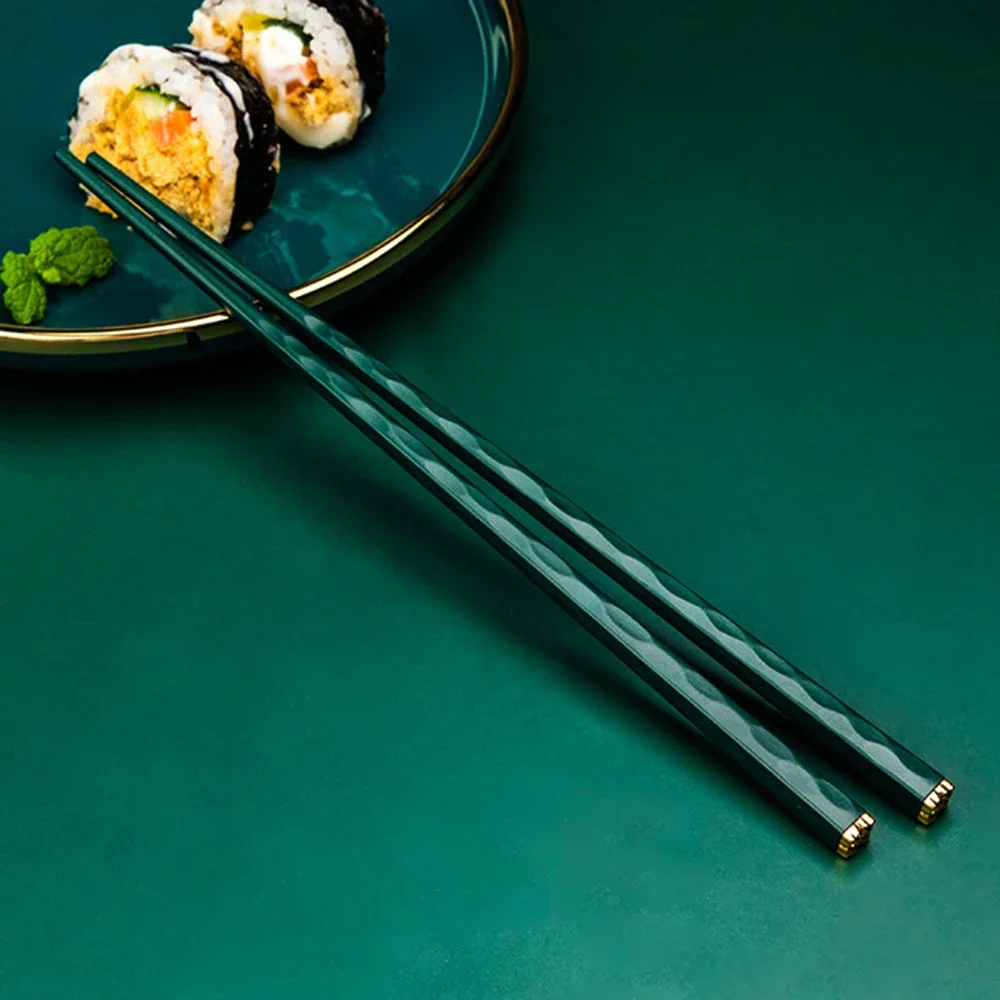 5Pair Reusable Korean Chopsticks Japanese Chinese Chopsticks Food Sushi Sticks Metal Alloy Tableware Palillos Chinos