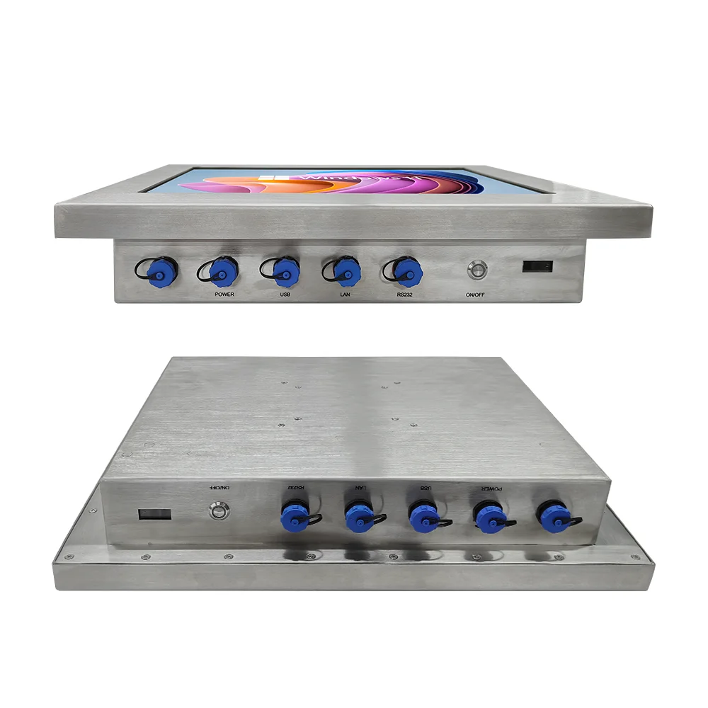 

15-дюймовый водонепроницаемый IP67 из нержавеющей стали настенное крепление с сенсорным экраном ПК с 2D-сканером штрих-кода промышленная сенсорная панель ПК