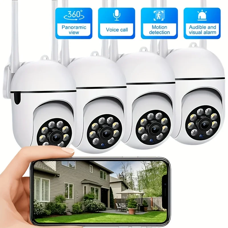 Custom.Wireless 1080P Security Camera with Color Night, Two-Way Audio, Pan/Tilt/Zoom - WiFi Home & Pet Tracking