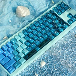 Snow Mountain keycaps Cherry Profile Dye-Sublimation UV pad print PC + PBT Keycaps Transparent Keycaps For Mechanical Keyboard