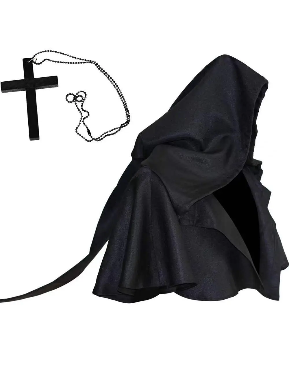 Halloween Volwassen Cosplay Mysterie Pagan Hoed Retro Middeleeuwse Tovenaar Staart Pure Kleur Grote Maat Cap Polyester Vezel Toneelkostuum