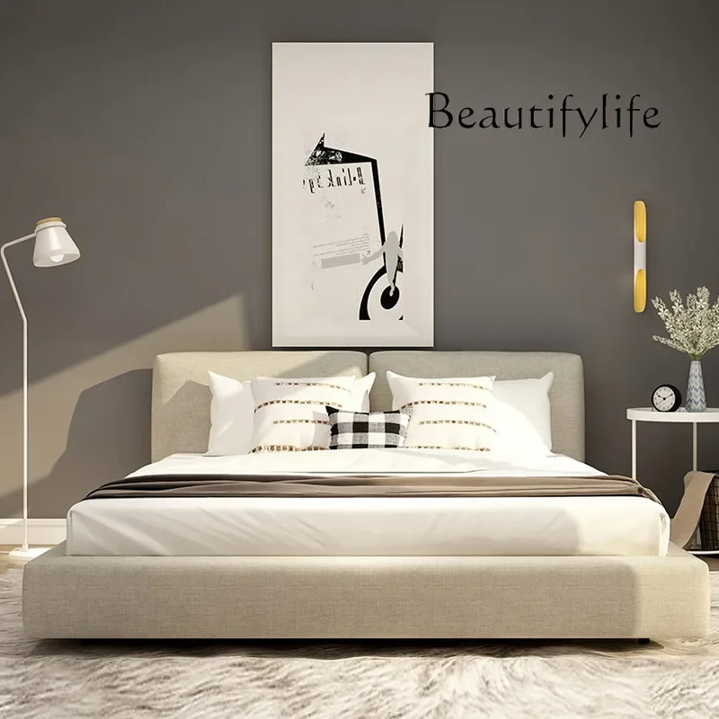 X35 Italian Minimalist Bedroom Leather Bed Double Leather Soft Bed Modern Minimalist Master Bedroom Bed