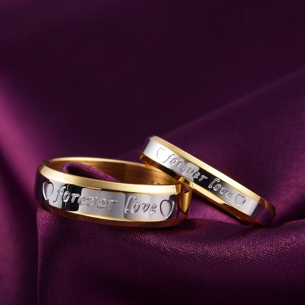 

Boutique Luxury Jewelry Couple 18K Gold Pair Ring Classic Romantic Letter Steel Seal Love 925 Silver Men's and Women's Rings