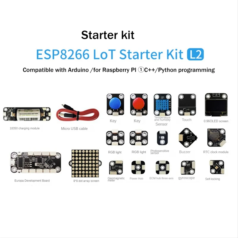 ESP8266 Wifi Module Python Development Board Lot Starter Kit Compatible With Arduino/Raspberry Pi C++ Python Programming