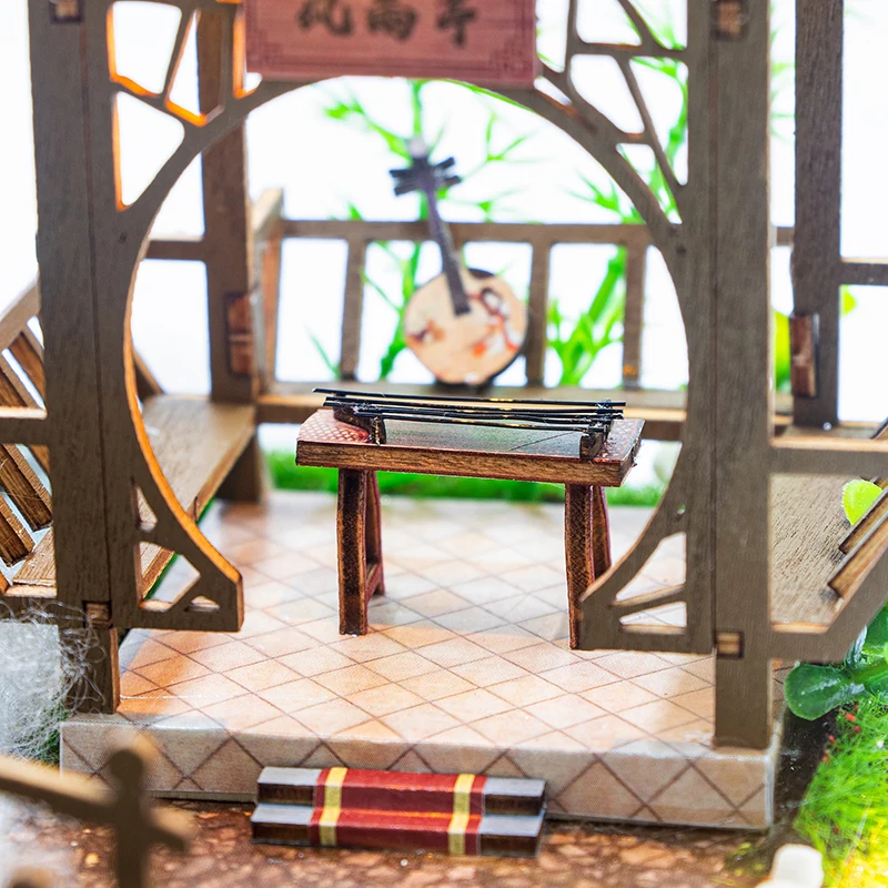 نموذج بناء مصغر للفناء العتيق وصل حديثًا - فيلا خشبية كبيرة يمكنك صنعها بنفسك، هدية إبداعية لعيد الميلاد والهالوين #5