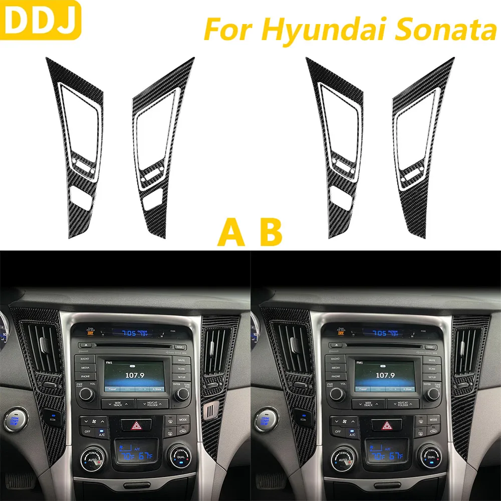 

For Hyundai Sonata 2011-2014 Carbon Fiber Central Control Air Conditioning Vent Panel Cover Trim Set Car Accessories Sticker