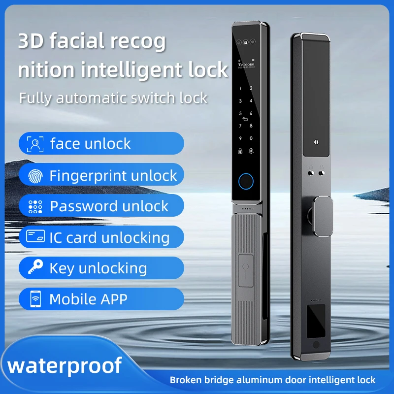 Smart Biometric Door Lock Face Recognition Fingerprint Keyless Entry APP Control Auto Lock Password Card Key Front Door Security
