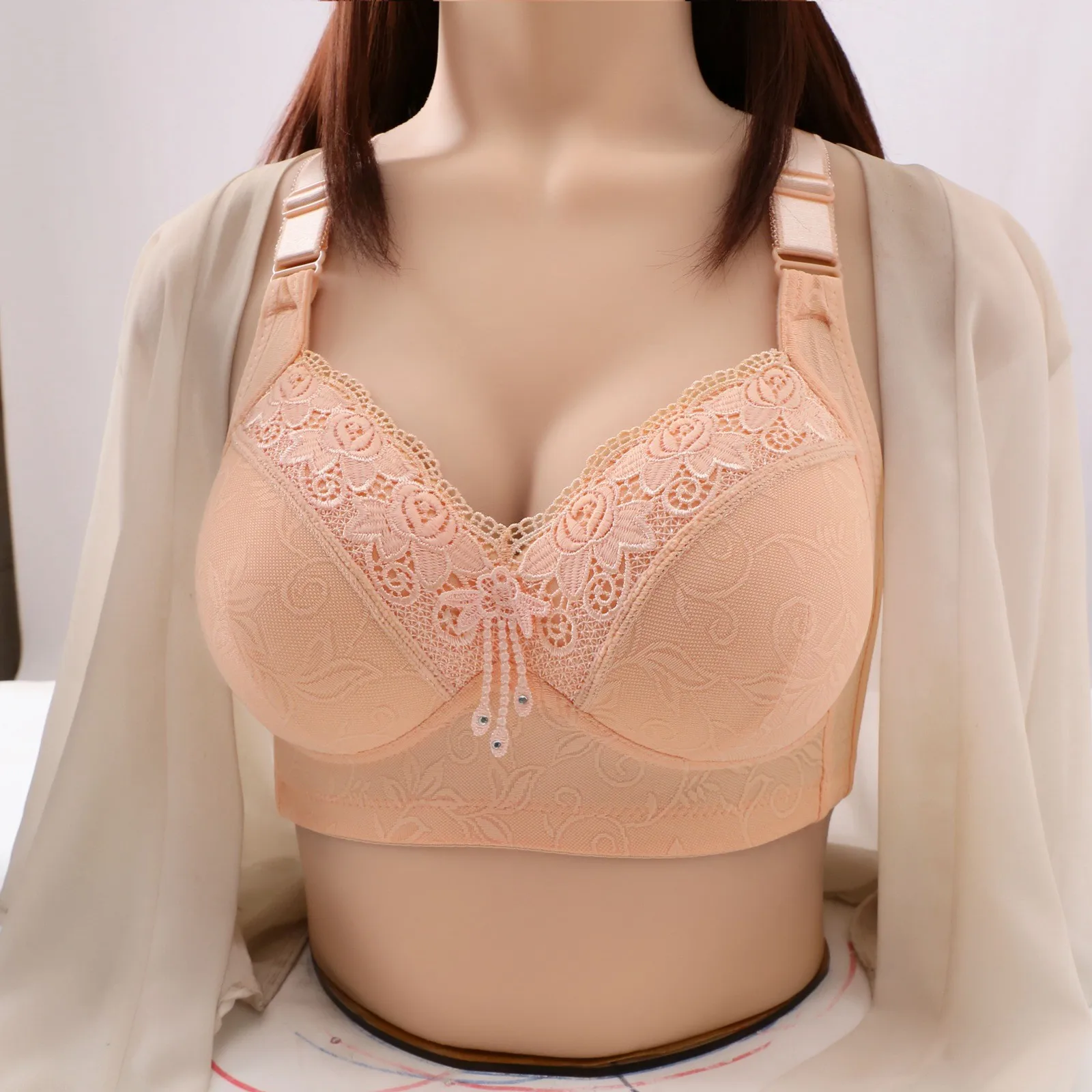 Ladies\' Autumn And Winter New Collection Adjustable Breast Bra Without Steel Ring Large Chest Display Support Bras for Women