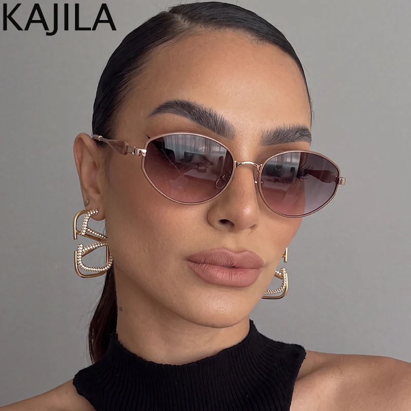 Small Frame Retro Oval Sunglasses Women 2026 Luxury Brand Trendy Y2K Punk Polygon Sun Glasses For Ladies Vintage Pink 90s Shades