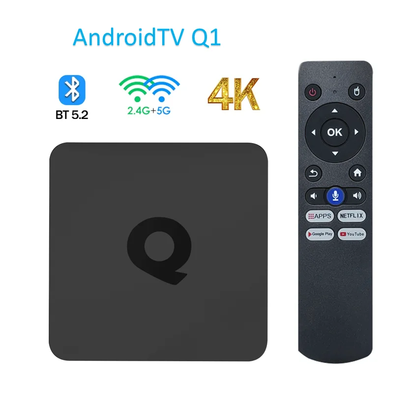 ATV Q1 H313 Quad Core Dual Wifi  AndroidTV 11 TV Box 8GB 16GB 2.4G / 5G BT5.2  Set Top Box Media Player