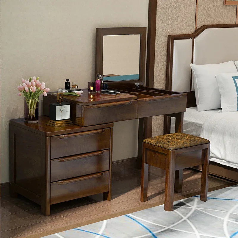 Makeup table Makeup table Retractable clamshell mirror table Storage cabinet