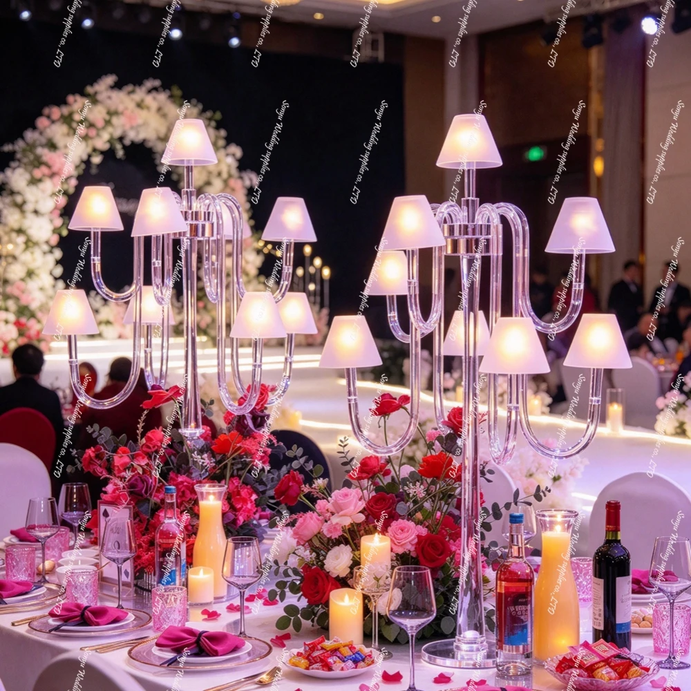 1-10pcs High Quality Modern Style Tall Acrylic Flower Stand Wedding Centerpiece Flower Stand