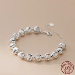 La Monada 16+5cm Simple Silver Bead Bracelets For Women Silver 925 Geometric Bead Chain Sterling 925 Silver Women's Bracelet