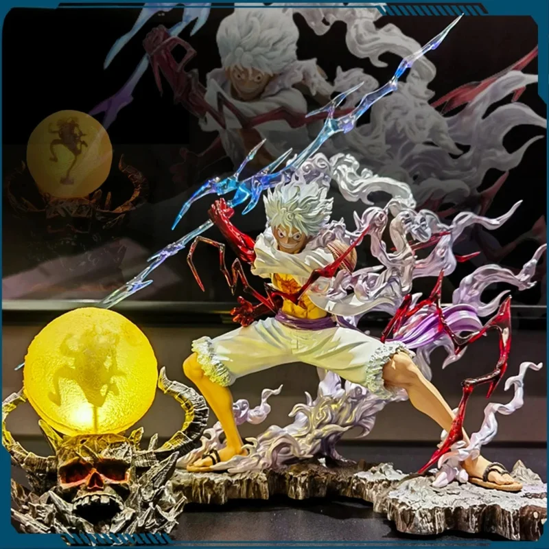 

One Piece Nika Luffy Figure Luffy Sun God Gear 5 With Light Ball 28cm Action Figurine PVC Statue Model Collection Decora Toy