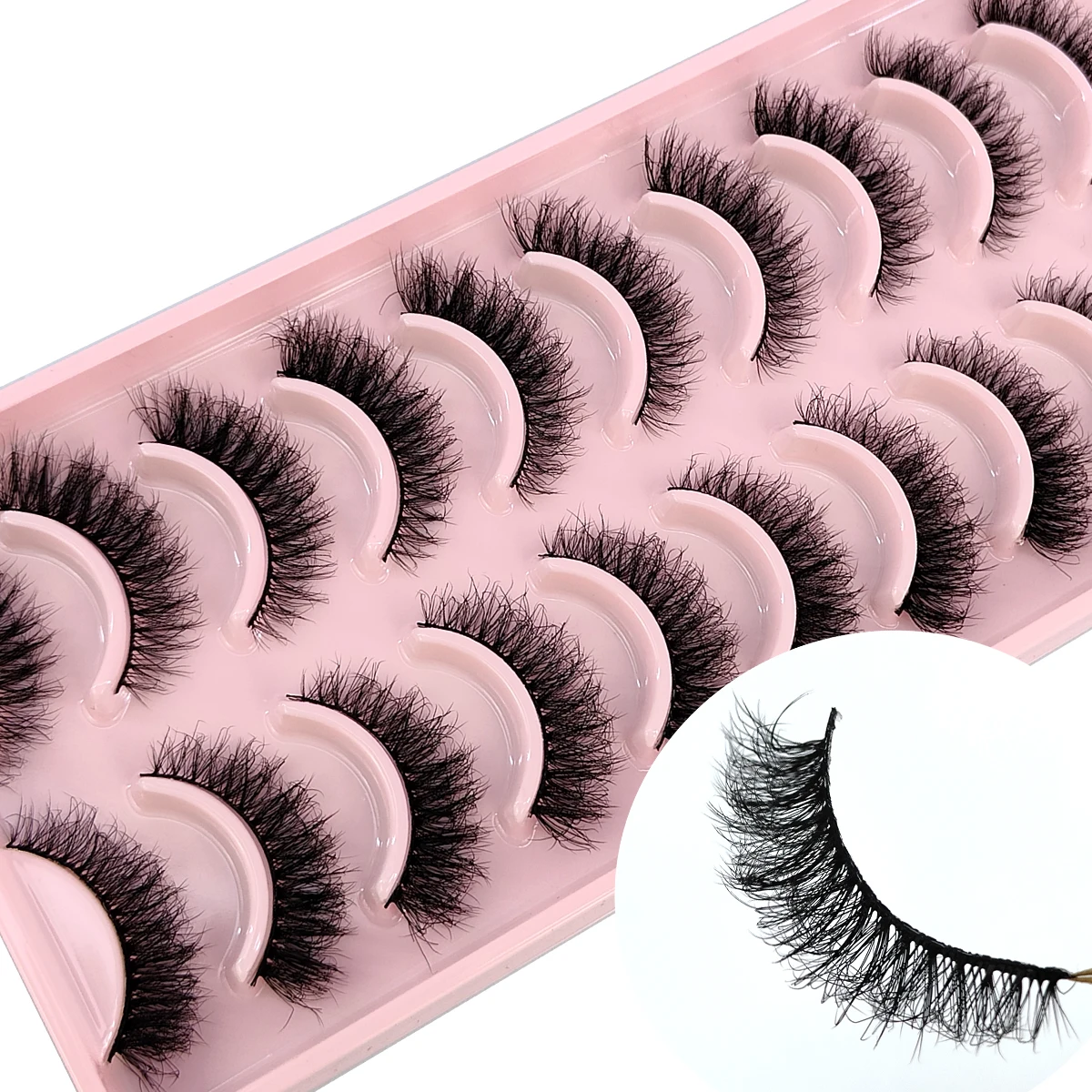 HBZGTLAD 10 pairs natural long 3D mink false eyelashes fake lashes makeup kit Mink Lashes extension eye lashes short eyelashes