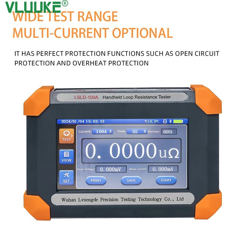 100A Handheld Loop Widerstand Tester Schaltung Kontakt Widerstand Tester Loop Impedanz Tester Isolierung Widerstand Widerstand