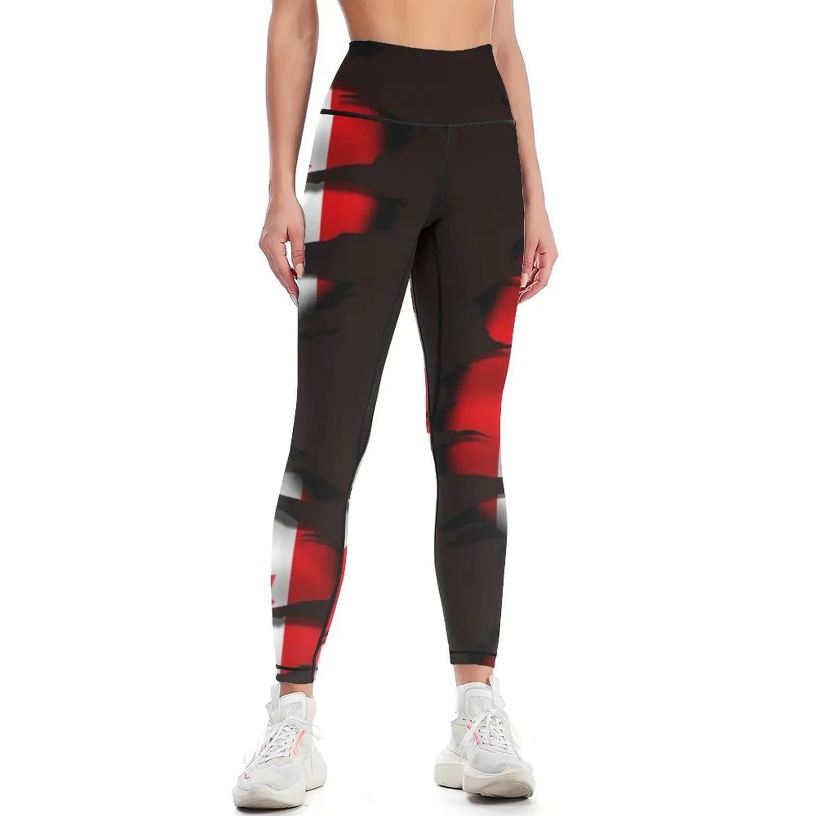 

Canada - Torn Flag - Tattoo Leggings high waist Jogger pants Legging sport leggins push up woman Womens Leggings