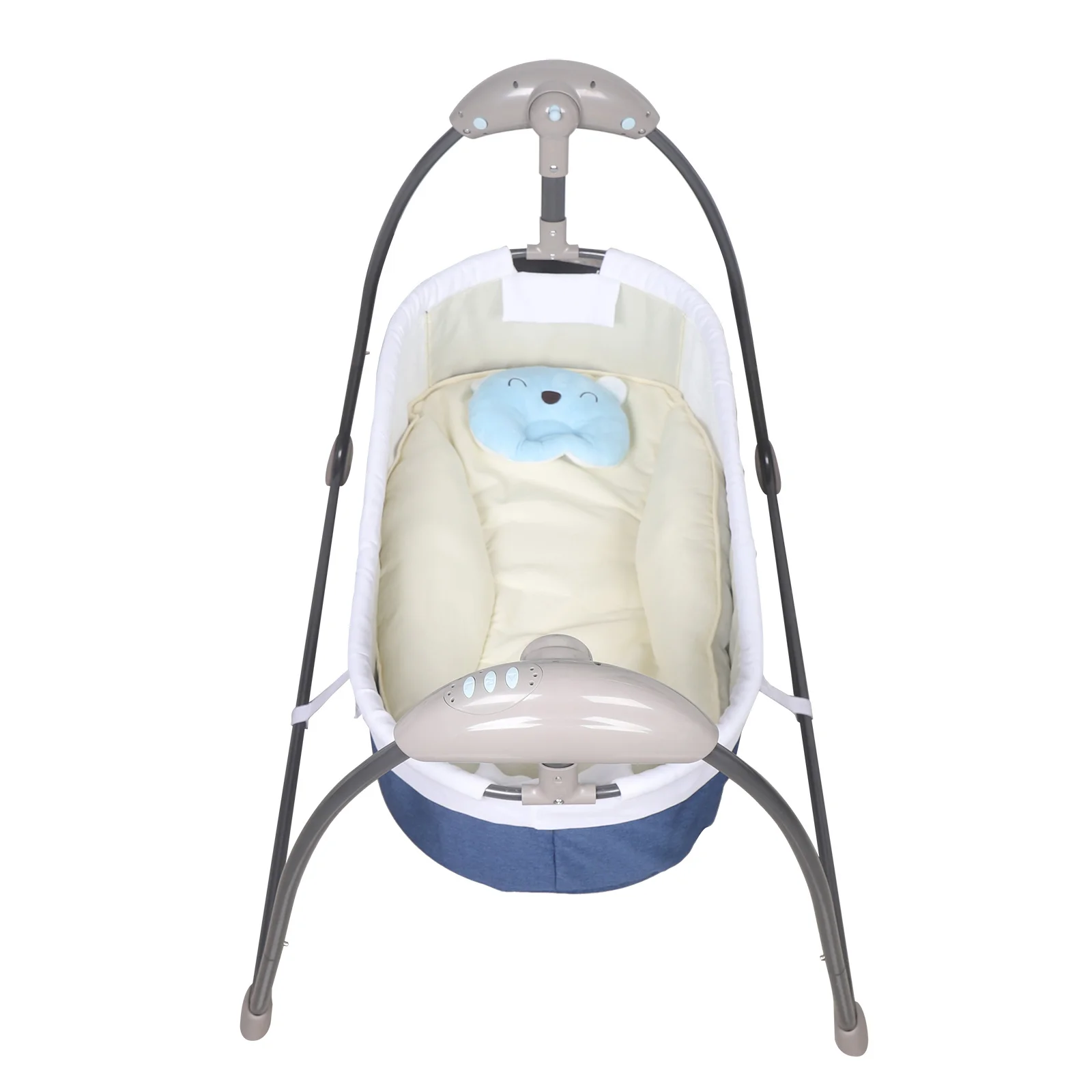 Blaues elektrisches Babybett Babybett automatische Schaukel intelligentes Bluetooth mit Moskito netz für Babys zwischen 0 und 12 Monaten