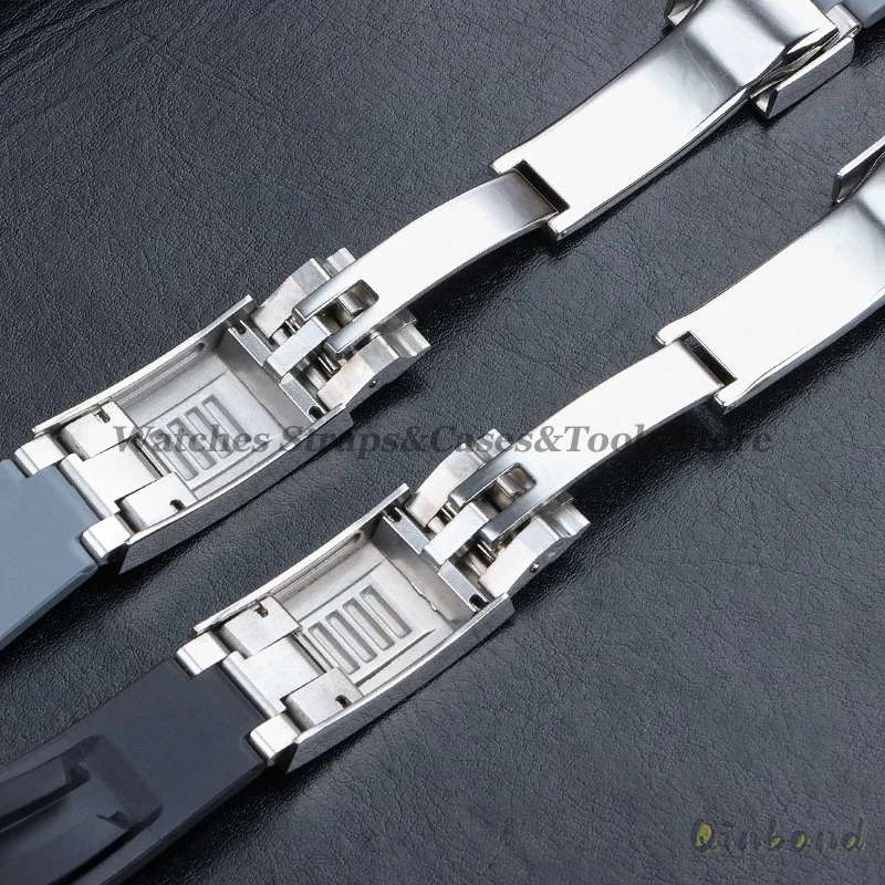 Fivela de relógio para rolex para daytona submariner gmt pulseira fecho aço inoxidável prata deslizante botão de ajuste rápido 9x9mm 9x16mm