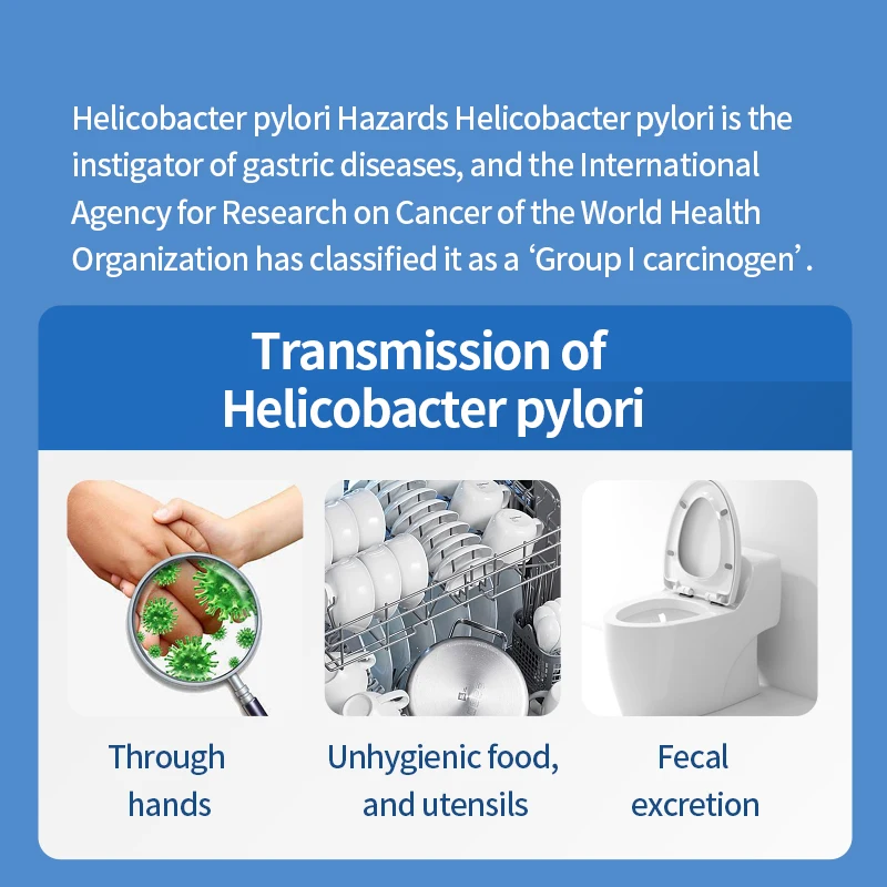 CONTEC Helicobacter pylori test kağıdı, tartar 50 adet/kutu urease tespit ederek kronik gastrit ve peptik ülser için