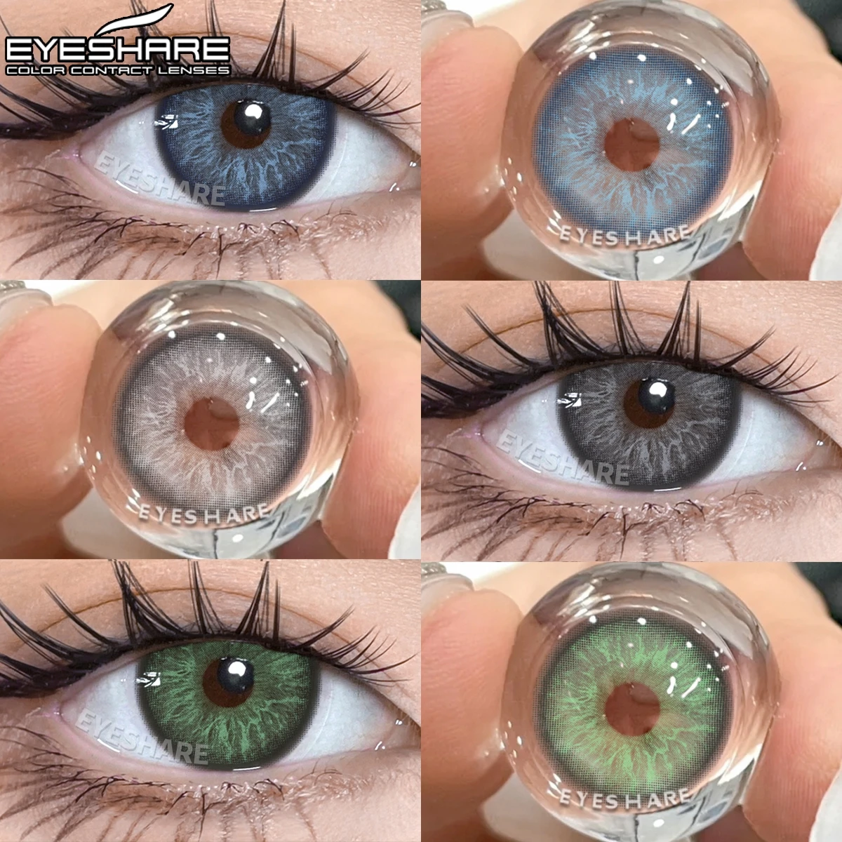 EYESHARE Neue 1 Paar farbige Kontaktlinsen für Augen, natürliche braune Kontaktlinsen, modische blaue Augenlinsen, jährliche graue Schüler