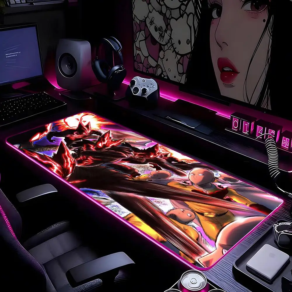 

Новый коврик для мыши с HD-печатью в стиле аниме ONE PUNCH-MAN 3, коврик для мыши с HD-печатью, компьютерный геймерский коврик с запирающимся краем, нескользящий коврик для мыши RGB XXL90x4