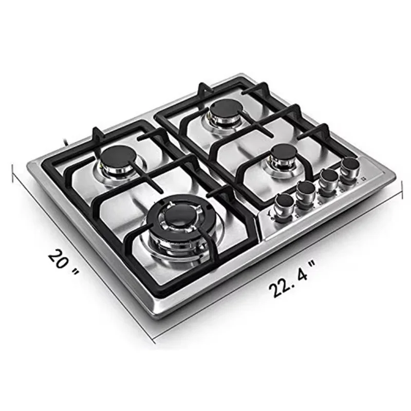 3.3KW Stainless Steel 4 Burner Gas Stove Embedded Dual Purpose Stove Optional Flameout Protection Stove For Home Kitchen