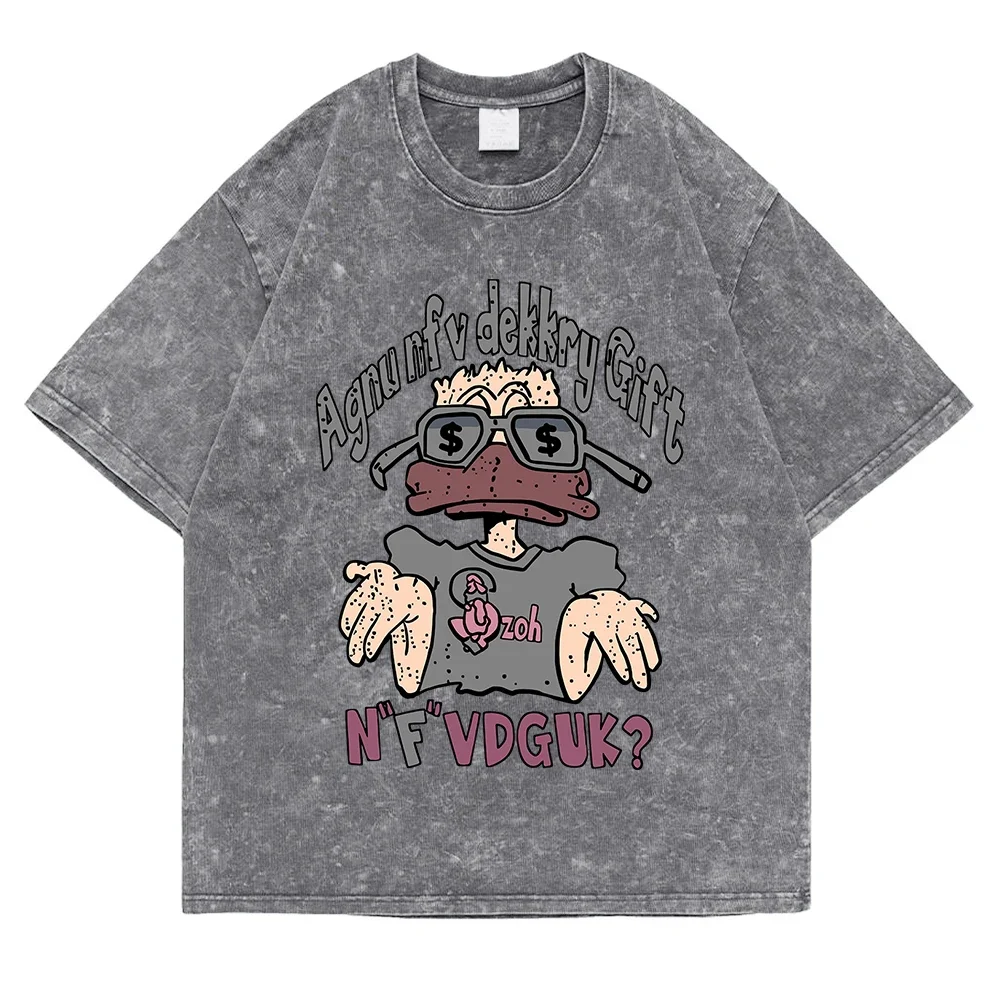 

Мужская свободная хлопковая футболка с принтом, повседневная одежда, летняя одежда в стиле хип-хоп в стиле ретро