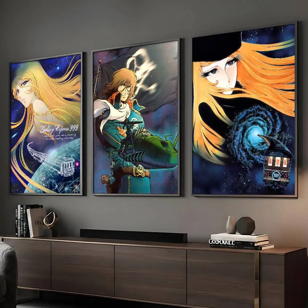 Pôster do filme Anime G-Galaxy Express 999, arte de parede pegajosa em HD, impressão à prova d'água, decoração estética para casa, sala de estar, quarto, bar