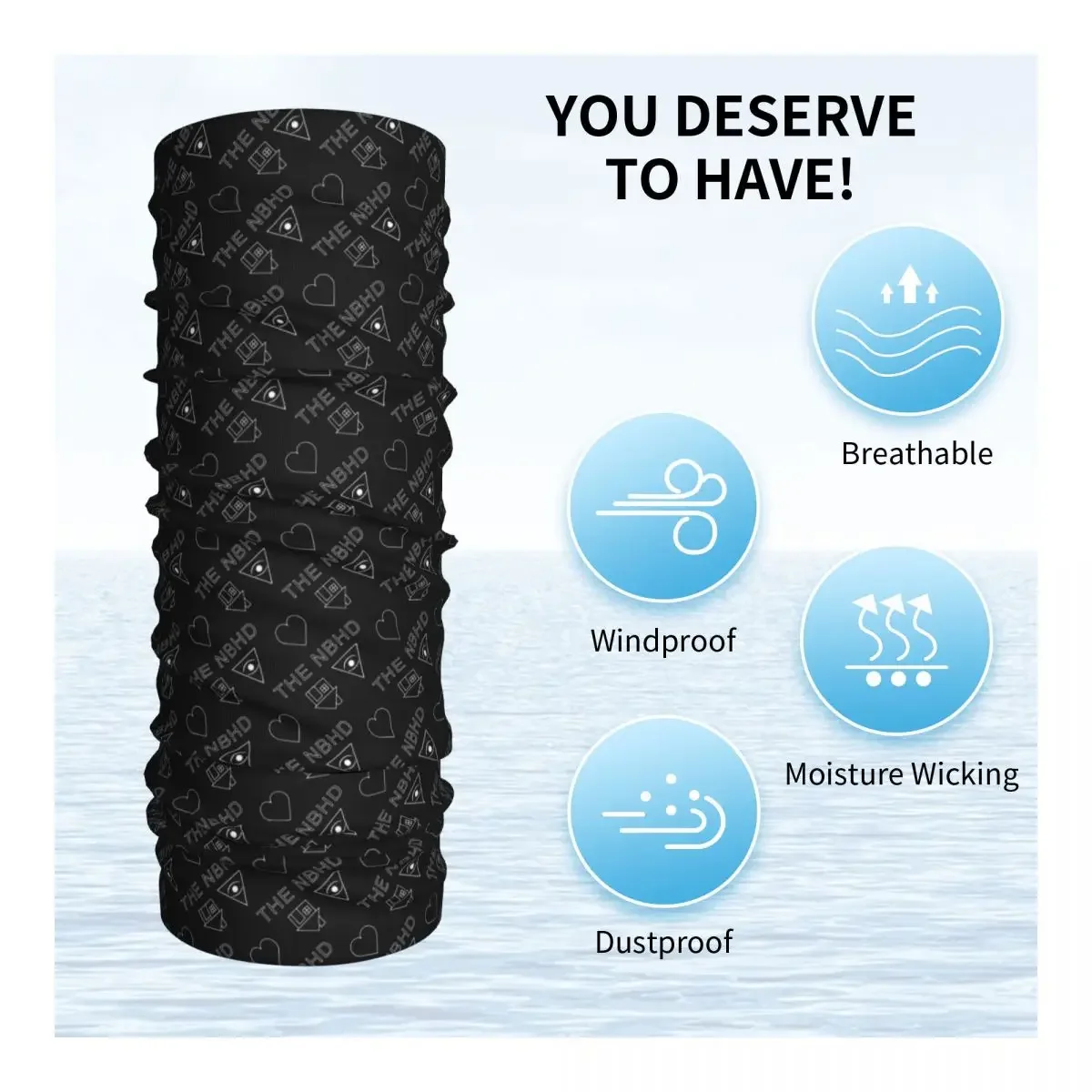 Neighbor House Logo Bandana Neck Warmer Women Men Winter Hiking Ski Scarf Gaiter Face Cover