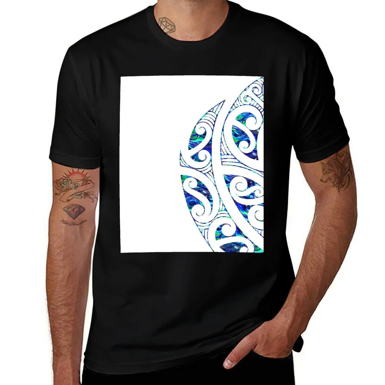 Māori Tribal, Paua, Art, NZ New Tattoo, t plain , Abalone, shirt Koru, man Māori Art T-Shirt Zealand,